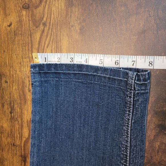 Earl Jeans Size 10 Mid Rise Straight Jeweled Button Flap Wings Medium Light - Picture 10 of 11